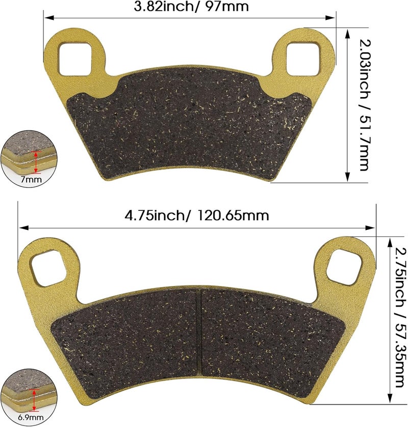 Zinger Brake Pads for Polaris Ranger 500 570 700 800 900 RZR 800 900 700XP 800XP 900XP EV Diesel Crew 570,Front and Rear Brake Pads for Polaris Ranger XP 900 2013-2019 - Image 2